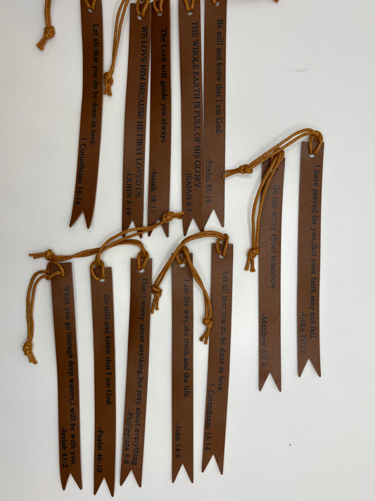 Leather Bible Verse Bookmark