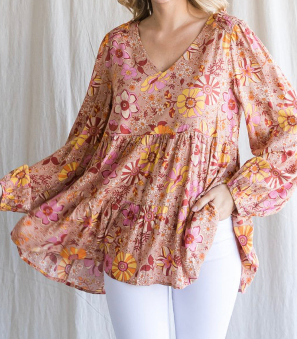 Floral Frill Top